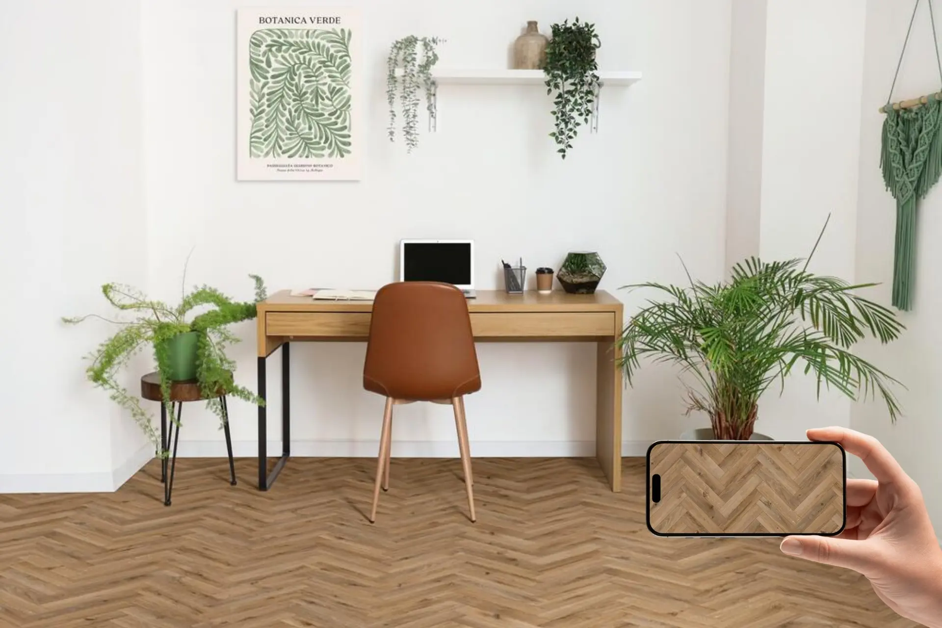 PVC dark fishbon Oak Rideaux Netanya לינוליאום דמוי עץ טבעי כהה פישבון 1