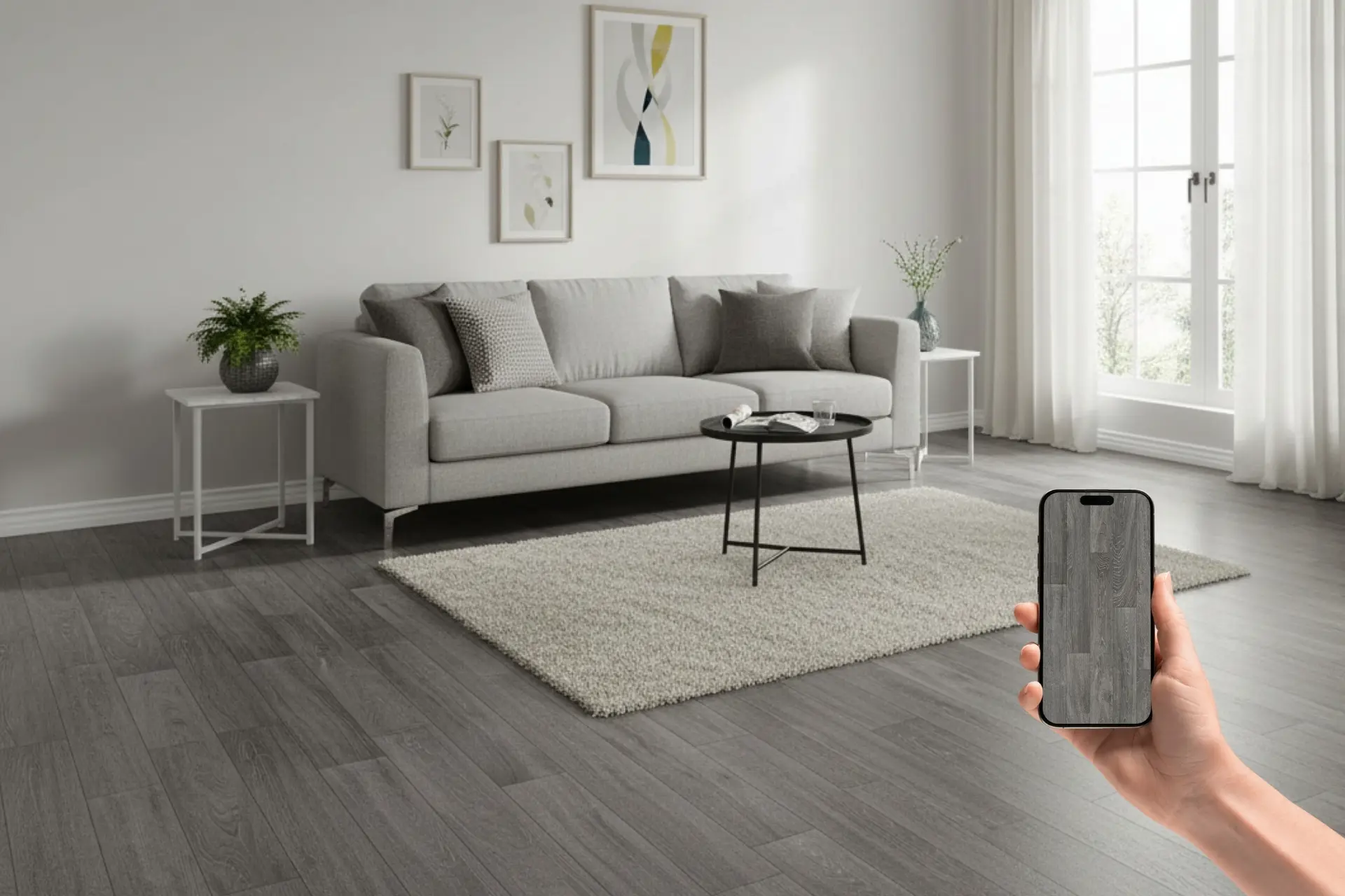 PVC natural gray Oak Rideaux Netanya לינוליאום דמוי עץ טבעי אפור 1